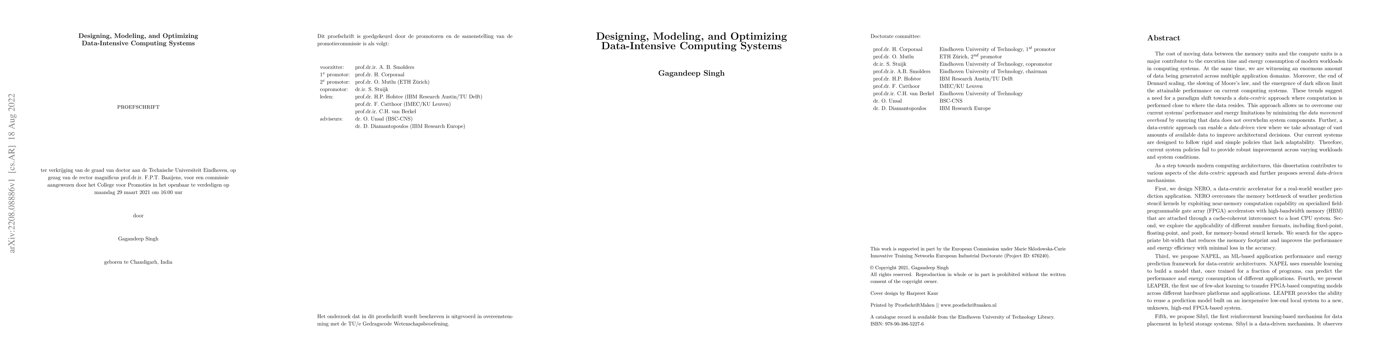 Thumbnail for Designing, Modeling, and Optimizing Data-Intensive Computing Systems