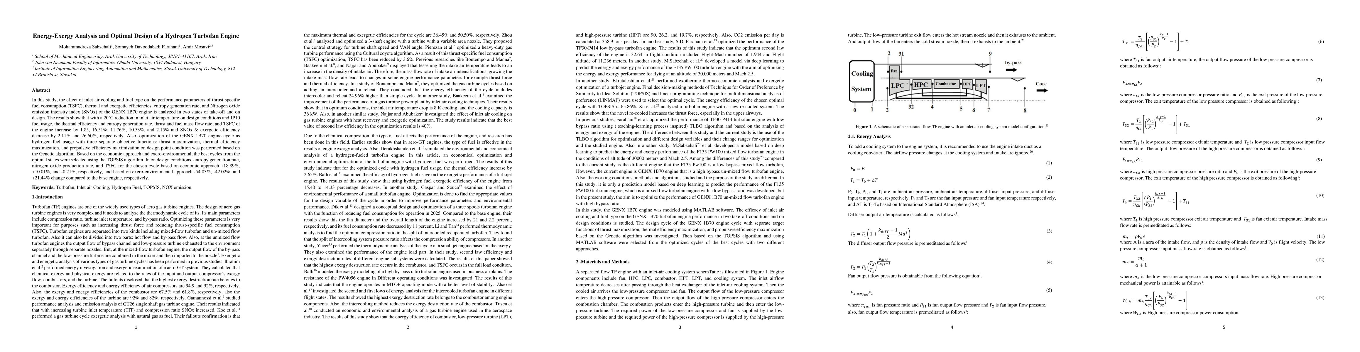 Thumbnail for Energy-Exergy Analysis and Optimal Design of a Hydrogen Turbofan Engine