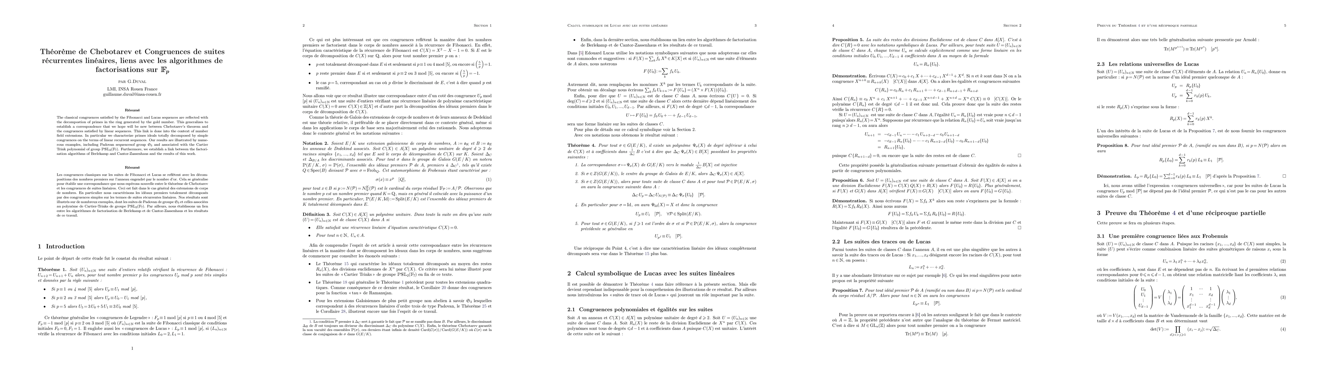 Thumbnail for Th\'eor\`eme de Chebotarev et Congruences de suites r\'ecurrentes
  lin\'eaires, liens avec les algorithmes de factorisations sur $\mathbb{F}_p$