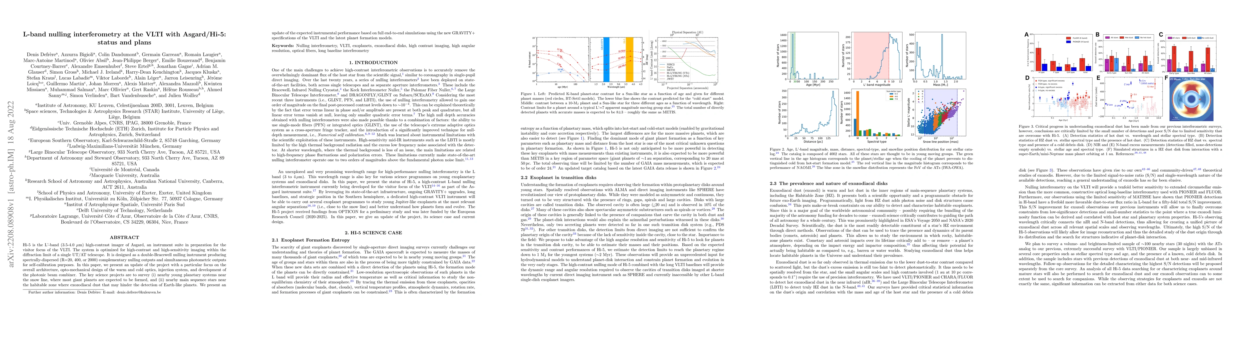 Thumbnail for L-band nulling interferometry at the VLTI with Asgard/Hi-5: status and
  plans