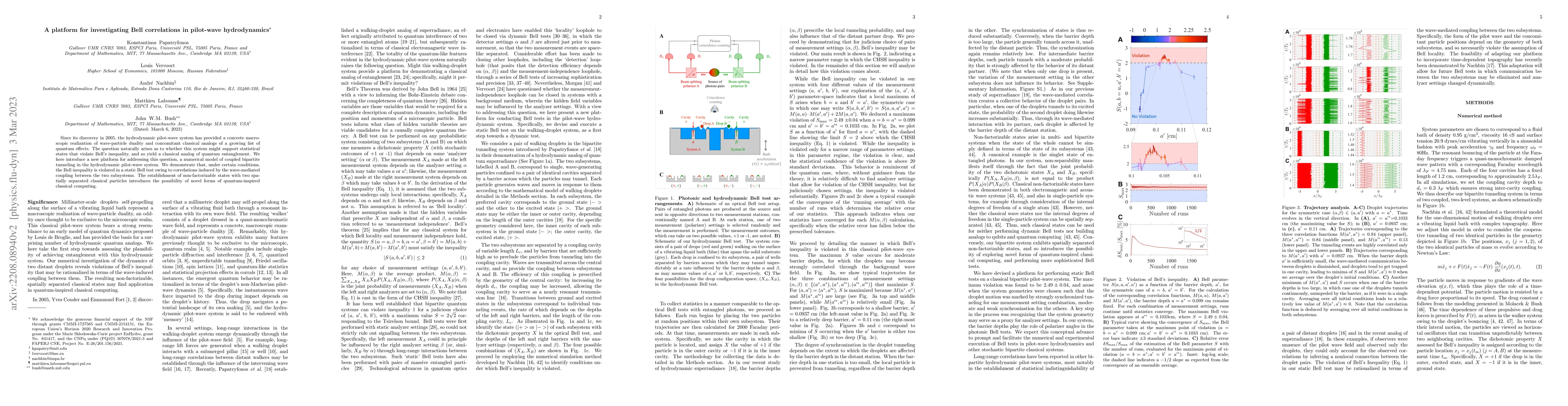 Thumbnail for A platform for investigating Bell correlations in pilot-wave
  hydrodynamics
