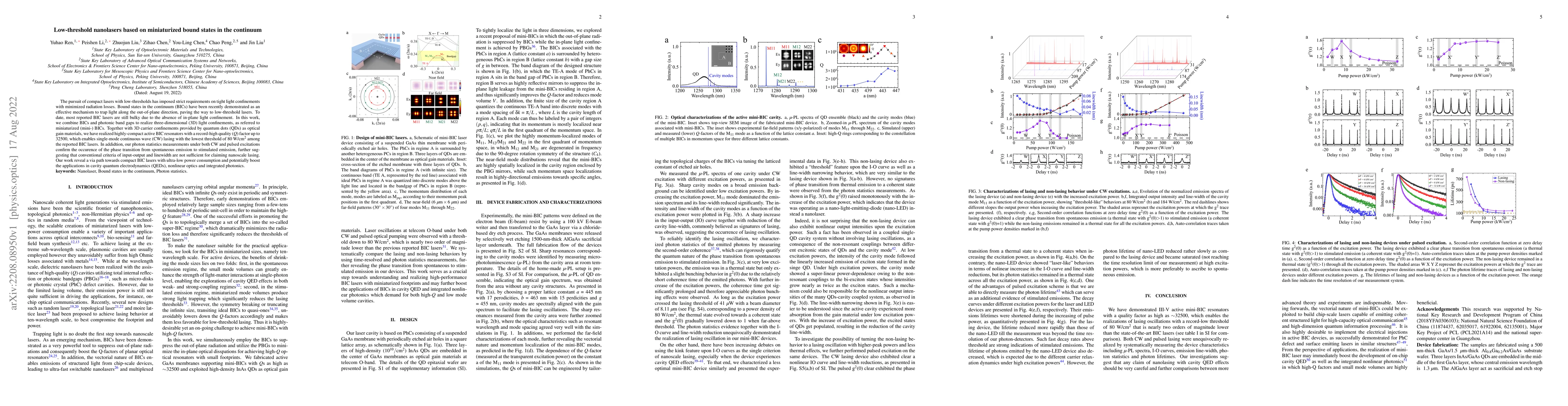 Thumbnail for Low-threshold nanolasers based on miniaturized bound states in the
  continuum