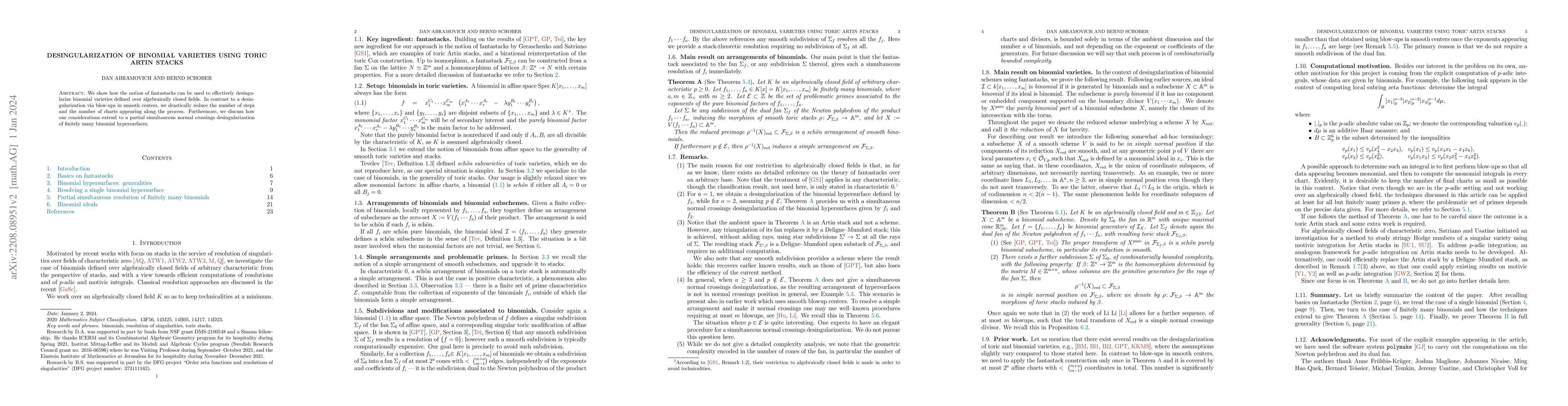 Thumbnail for Desingularization of binomial varieties using toric Artin stacks