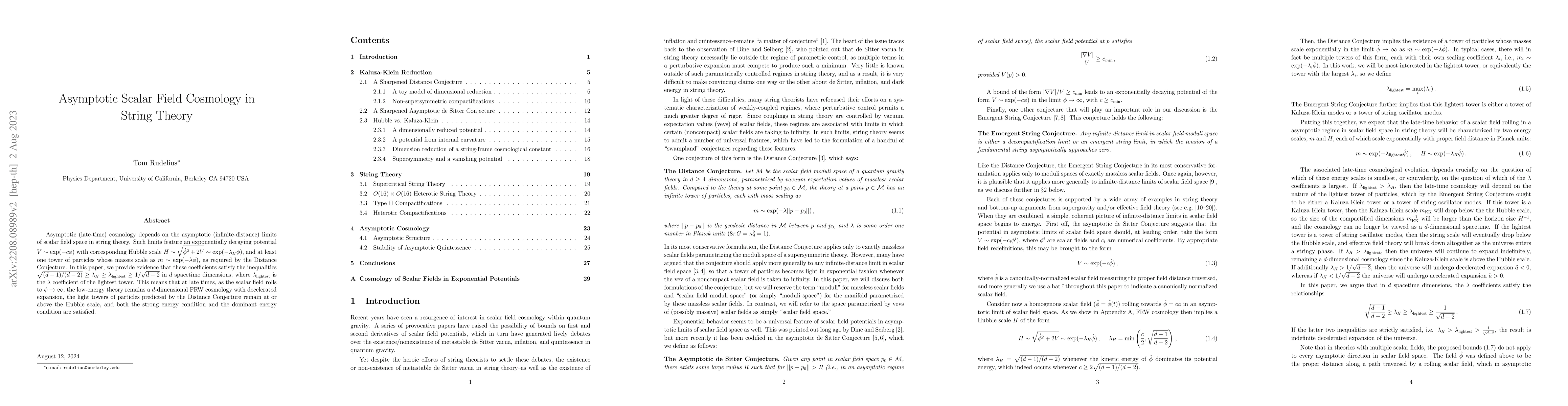 Thumbnail for Asymptotic Scalar Field Cosmology in String Theory