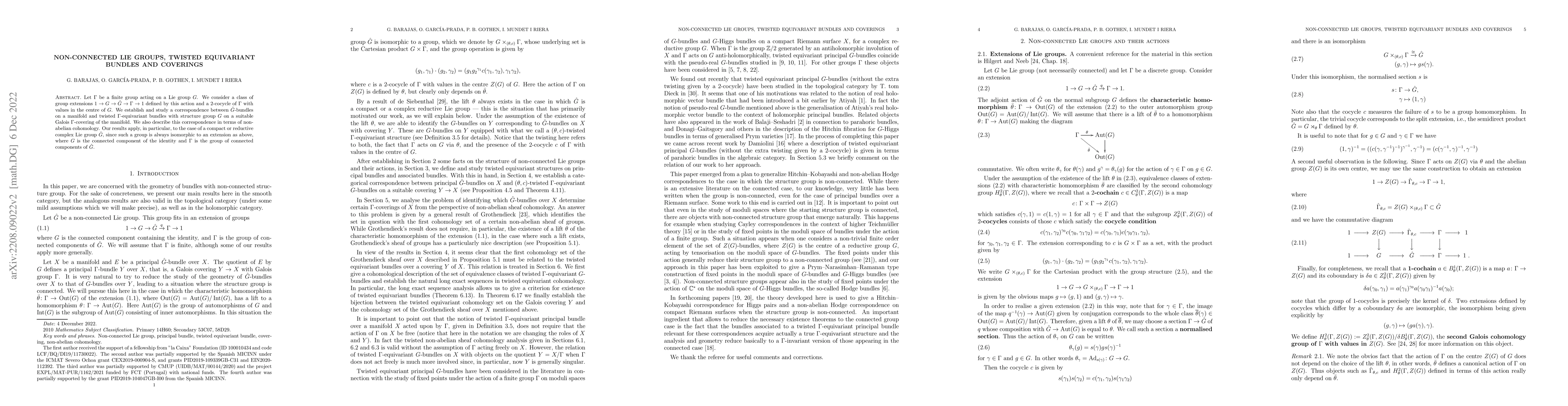 Thumbnail for Non-connected Lie groups, twisted equivariant bundles and coverings