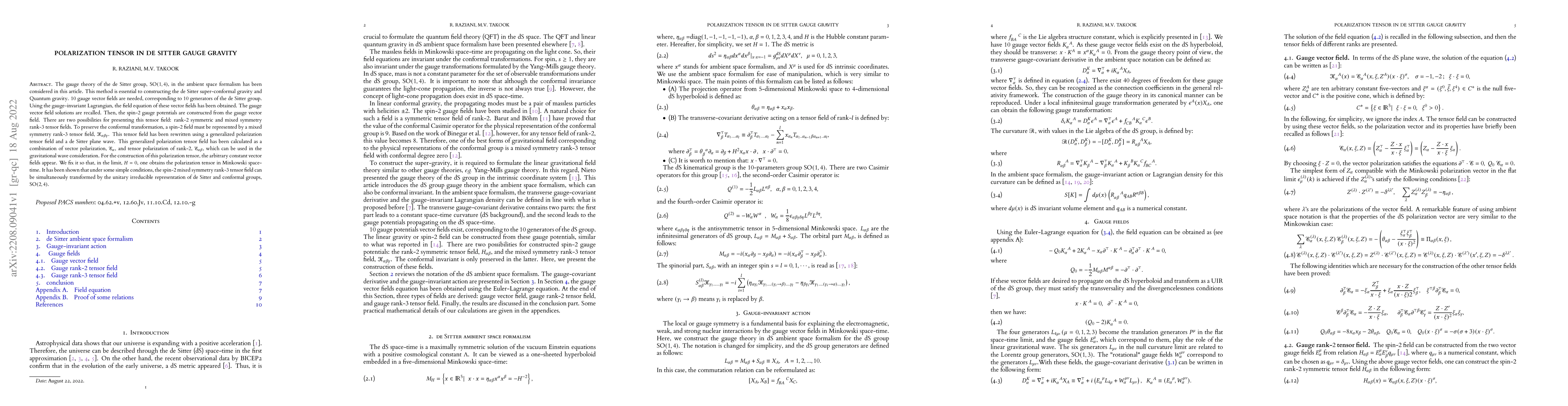 Thumbnail for Polarization tensor in de Sitter gauge gravity