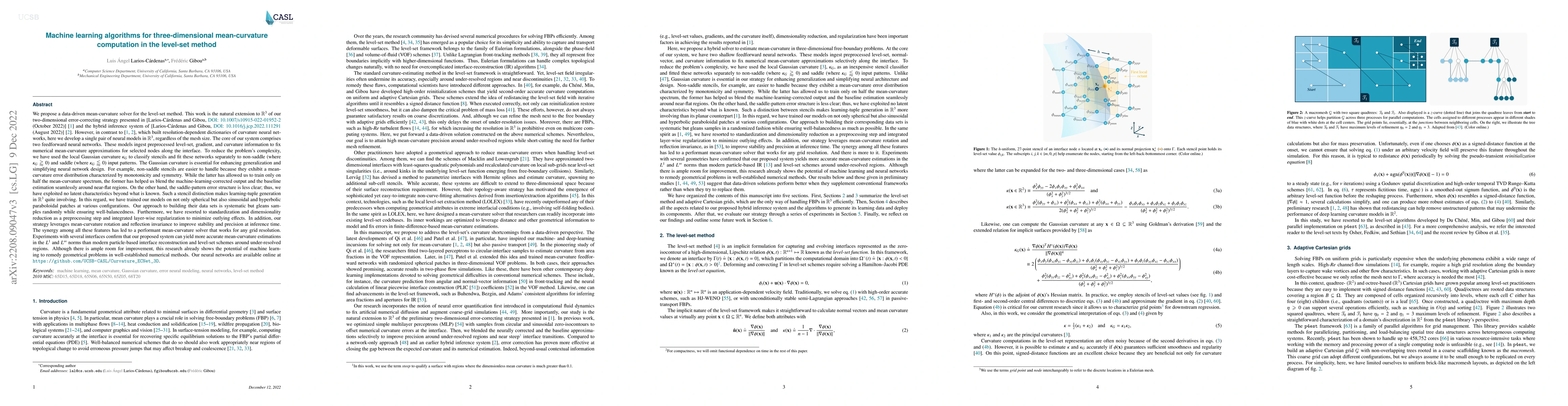 Thumbnail for Machine learning algorithms for three-dimensional mean-curvature
  computation in the level-set method