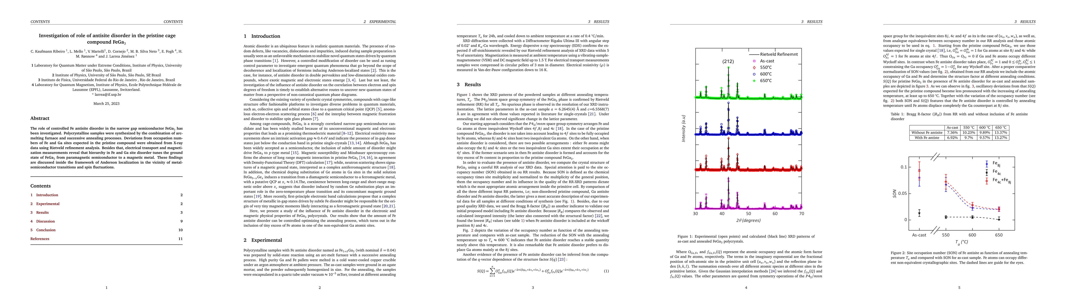 Thumbnail for Investigation of role of antisite disorder in the pristine cage compound
  FeGa$_3$