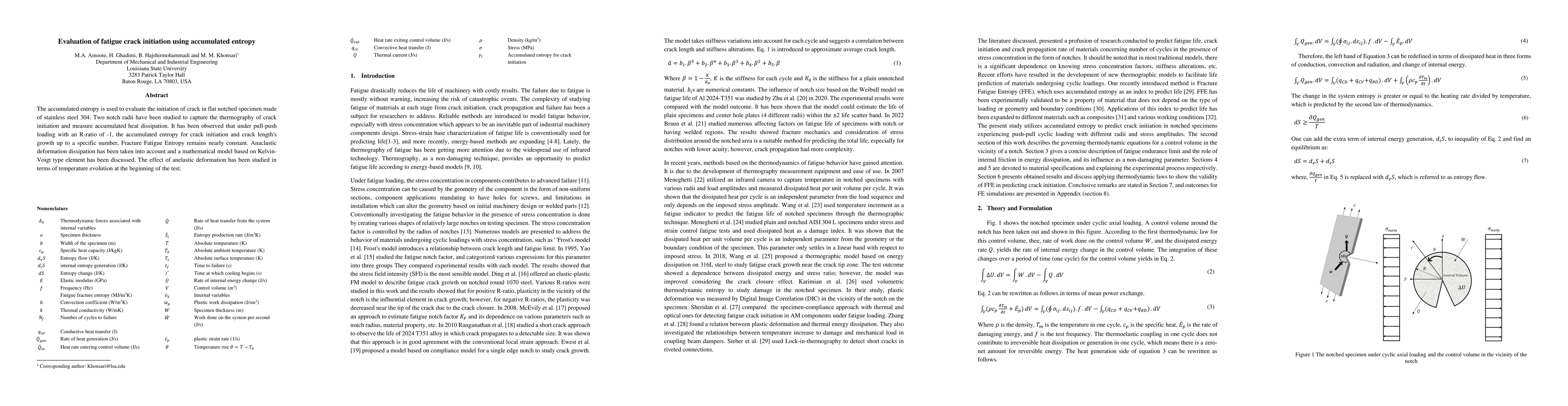 Thumbnail for Evaluation of fatigue crack initiation using accumulated entropy
