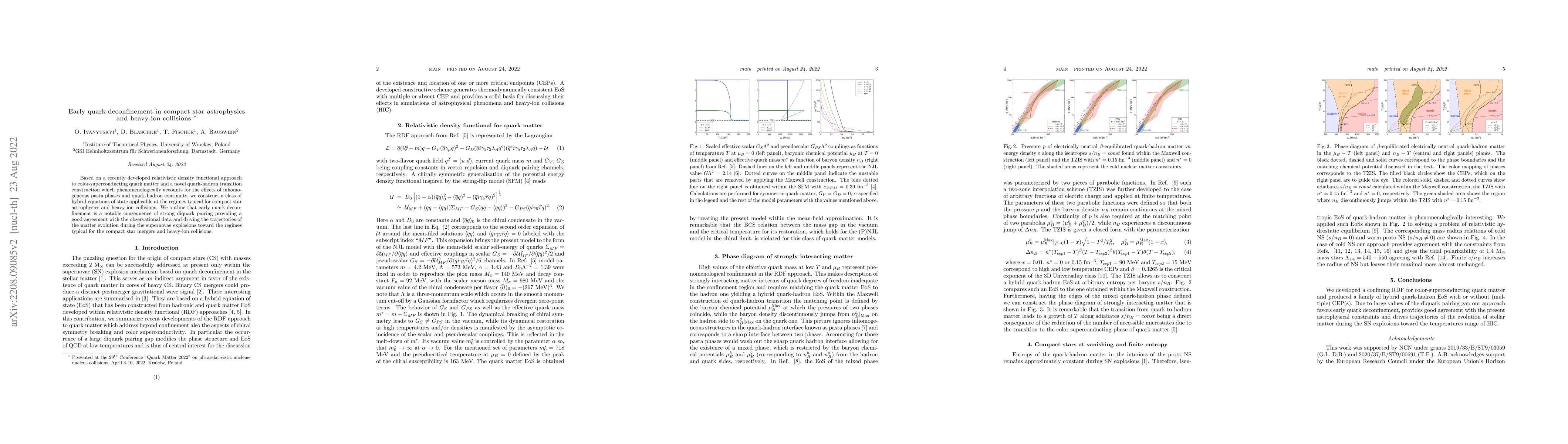Thumbnail for Early quark deconfinement in compact star astrophysics and heavy-ion
  collisions
