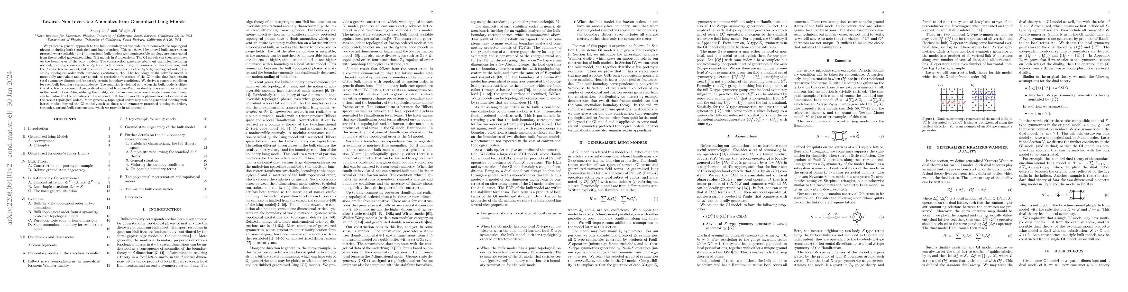 Thumbnail for Towards Non-Invertible Anomalies from Generalized Ising Models
