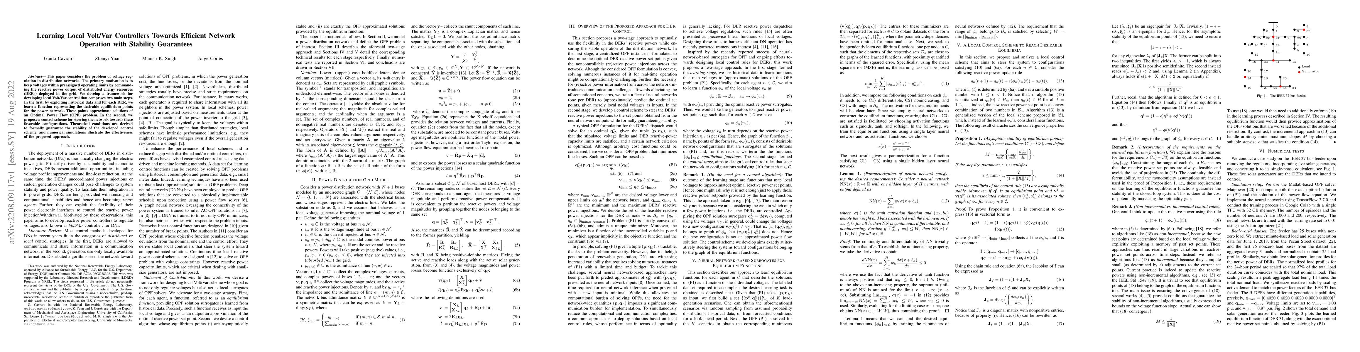 Thumbnail for Learning Local Volt/Var Controllers Towards Efficient Network Operation
  with Stability Guarantees