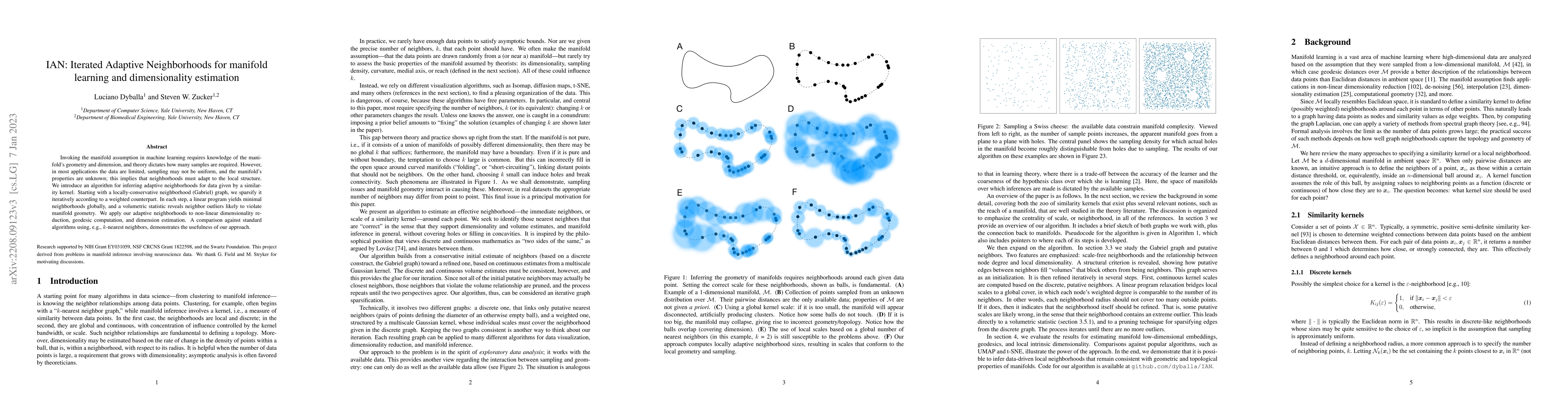 Thumbnail for IAN: Iterated Adaptive Neighborhoods for manifold learning and
  dimensionality estimation