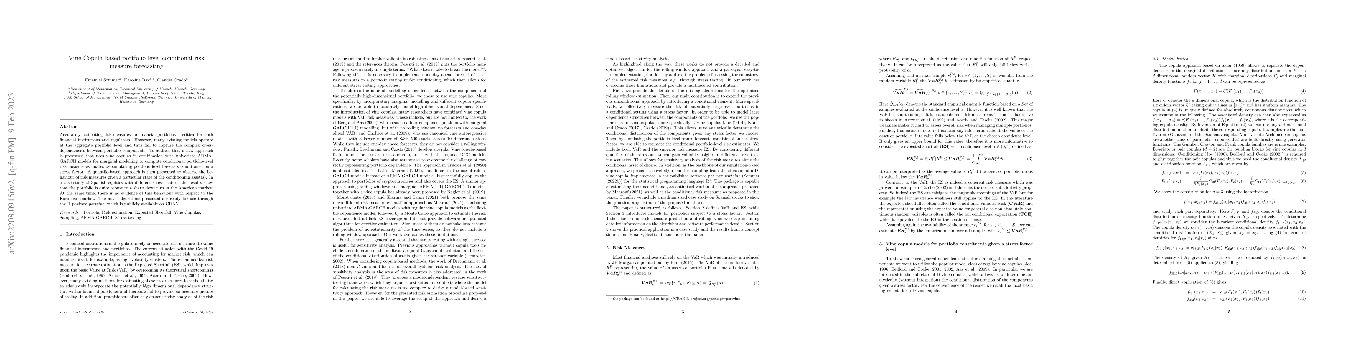 Thumbnail for Vine Copula based portfolio level conditional risk measure forecasting