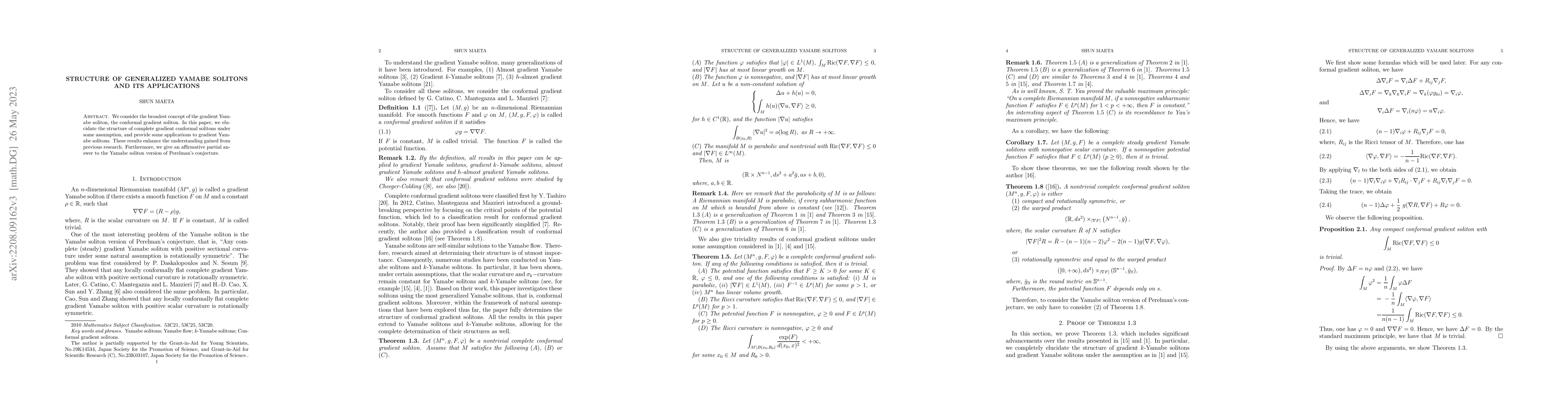 Thumbnail for Structure of generalized Yamabe solitons and its applications