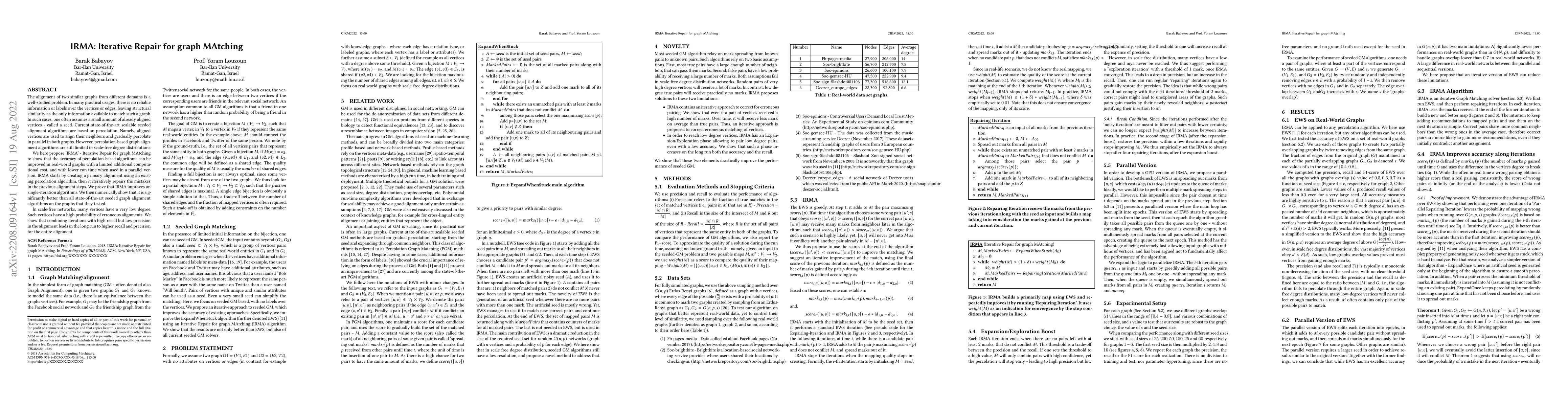 Thumbnail for IRMA: Iterative Repair for graph MAtching