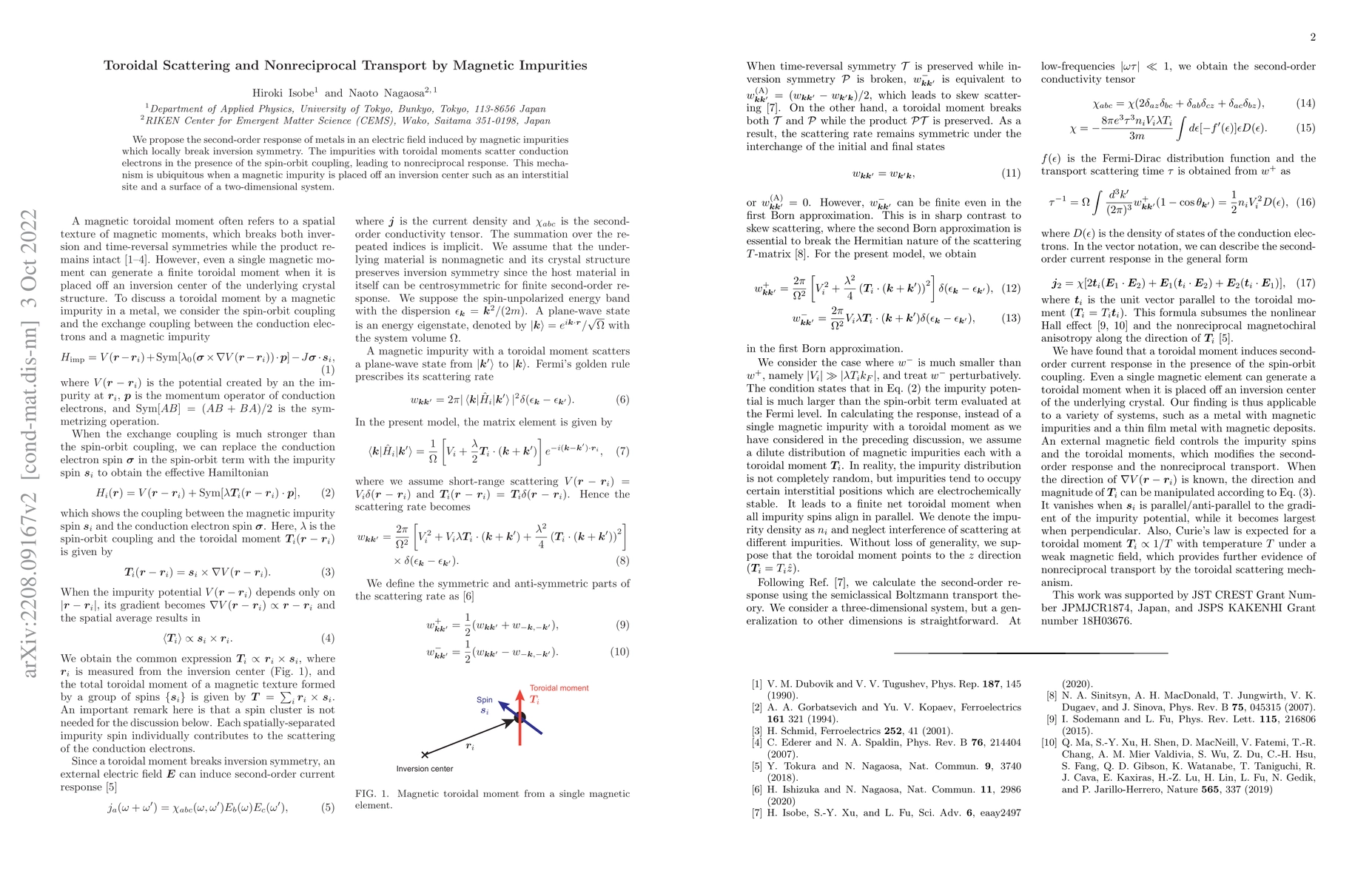 Thumbnail for Toroidal Scattering and Nonreciprocal Transport by Magnetic Impurities