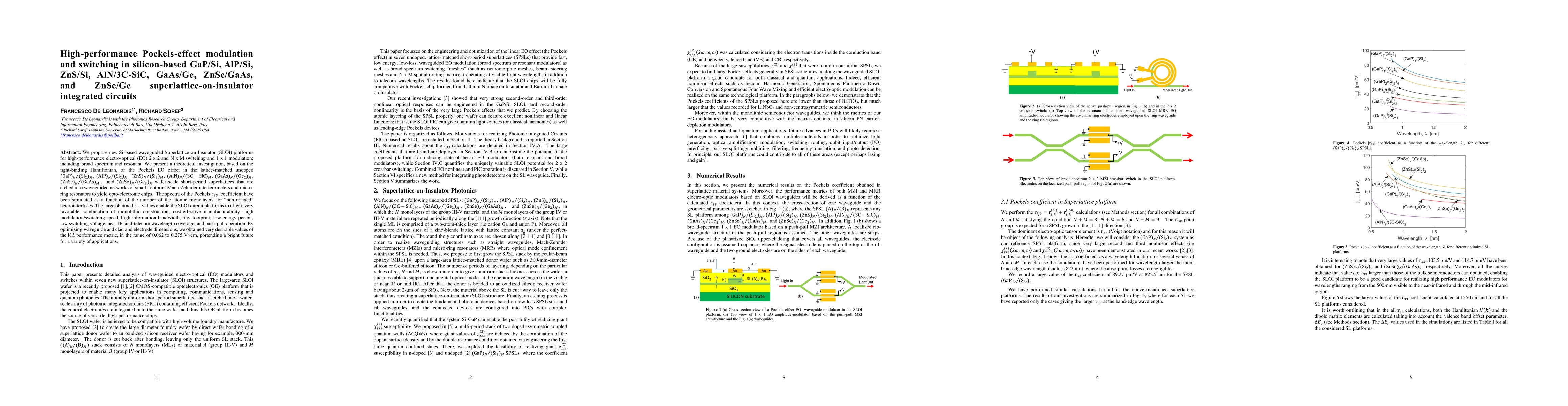 Thumbnail for High-performance Pockels-effect modulation and switching in
  silicon-based GaP/Si, AlP/Si, ZnS/Si, AlN/3C-SiC, GaAs/Ge, ZnSe/GaAs, and
  ZnSe/Ge superlattice-on-insulator integrated circuits