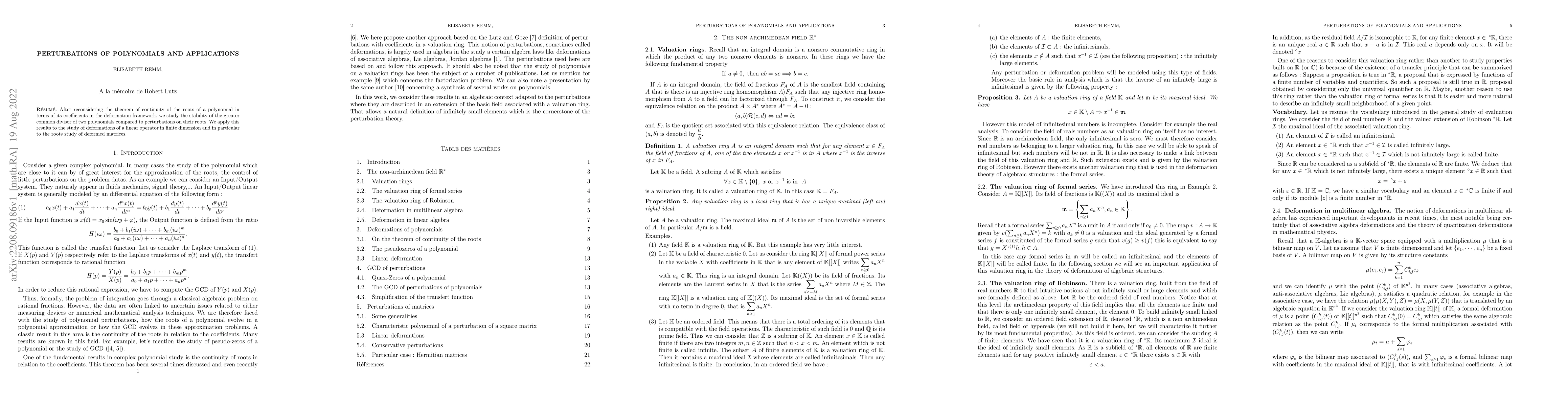 Thumbnail for Perturbations of polynomials and applications