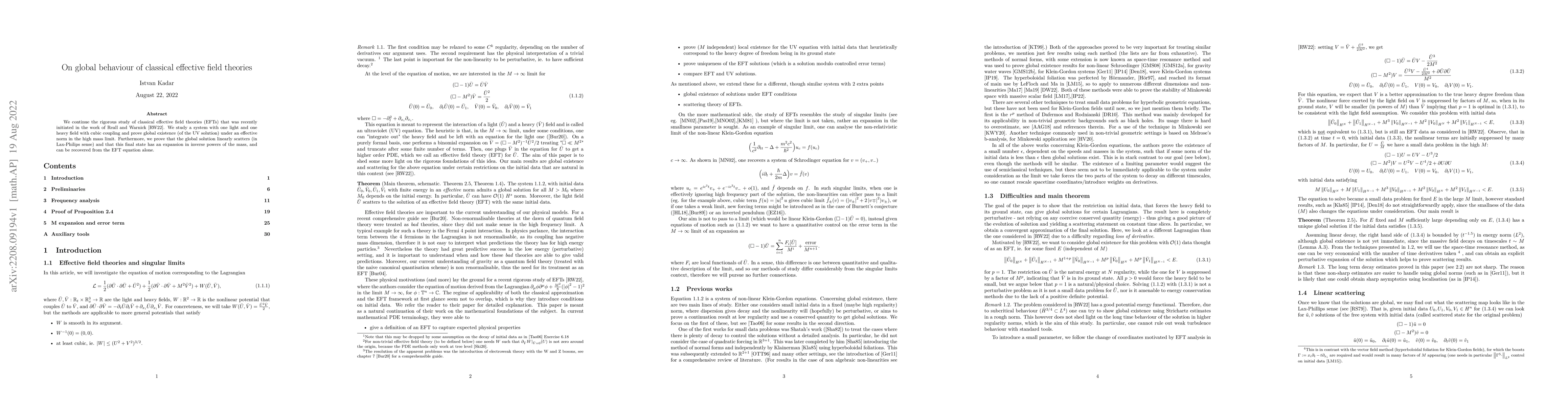 Thumbnail for On global behaviour of classical effective field theories