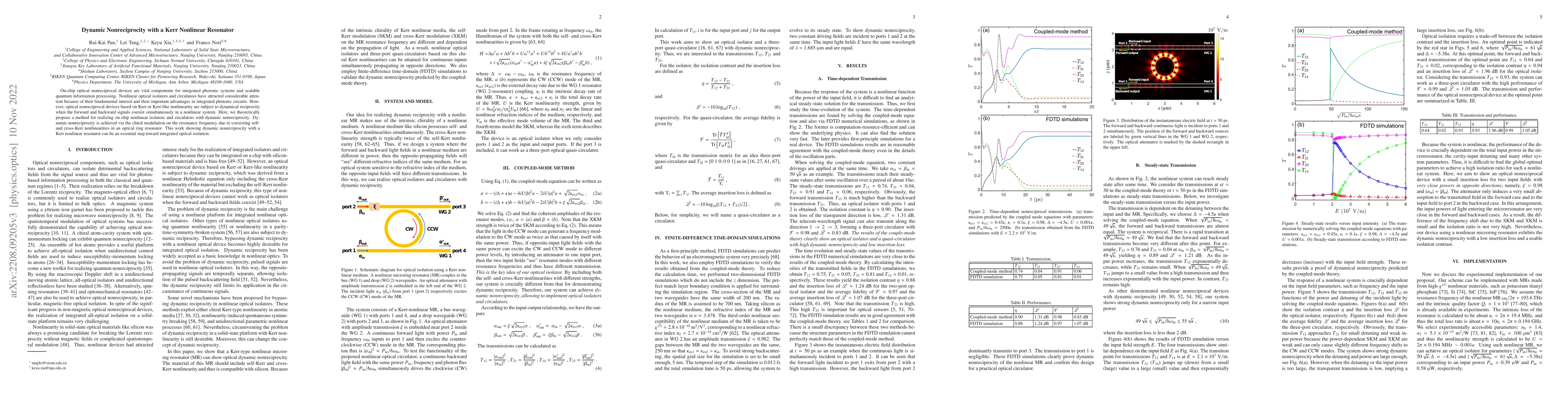 Thumbnail for Dynamic Nonreciprocity with a Kerr Nonlinear Resonator