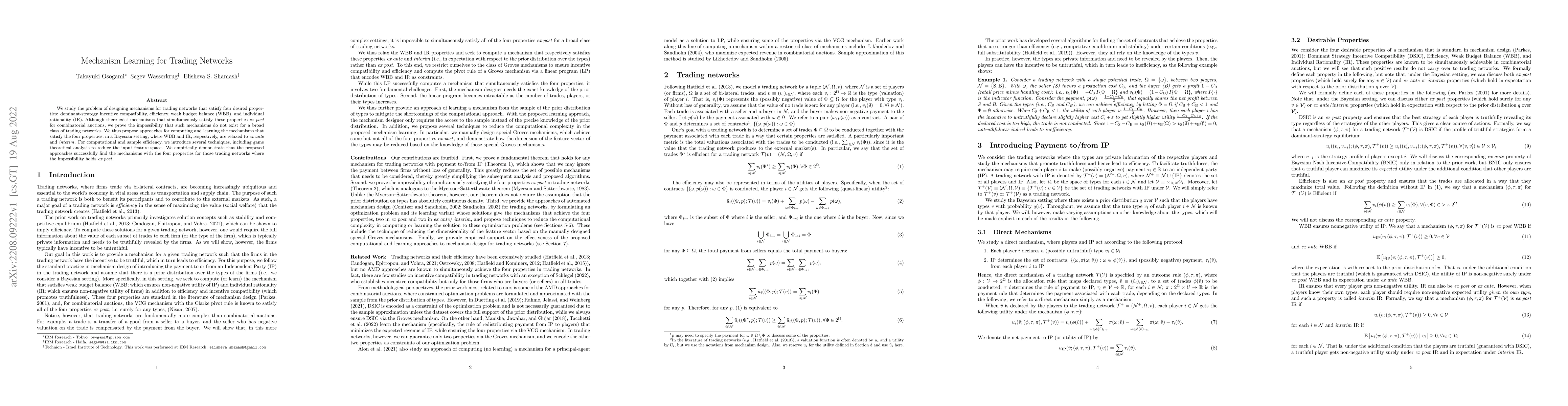 Thumbnail for Mechanism Learning for Trading Networks