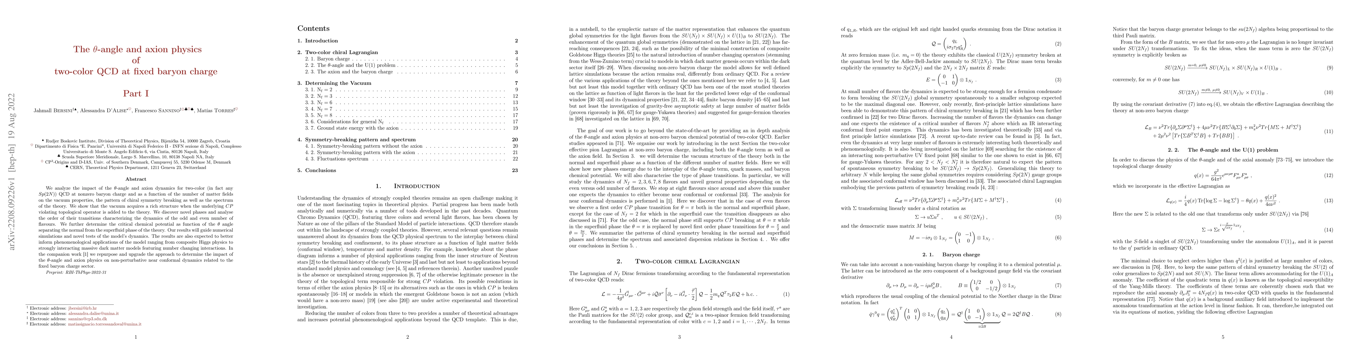 Thumbnail for The $\theta$-angle and axion physics of two-color QCD at fixed baryon
  charge. Part I