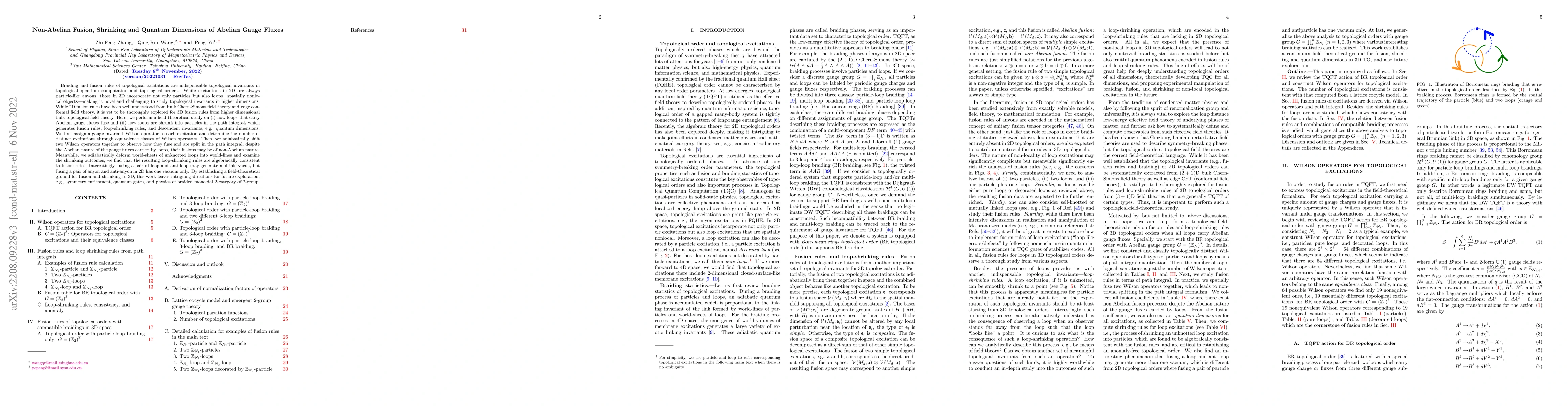 Thumbnail for Non-Abelian Fusion, Shrinking and Quantum Dimensions of Abelian Gauge
  Fluxes