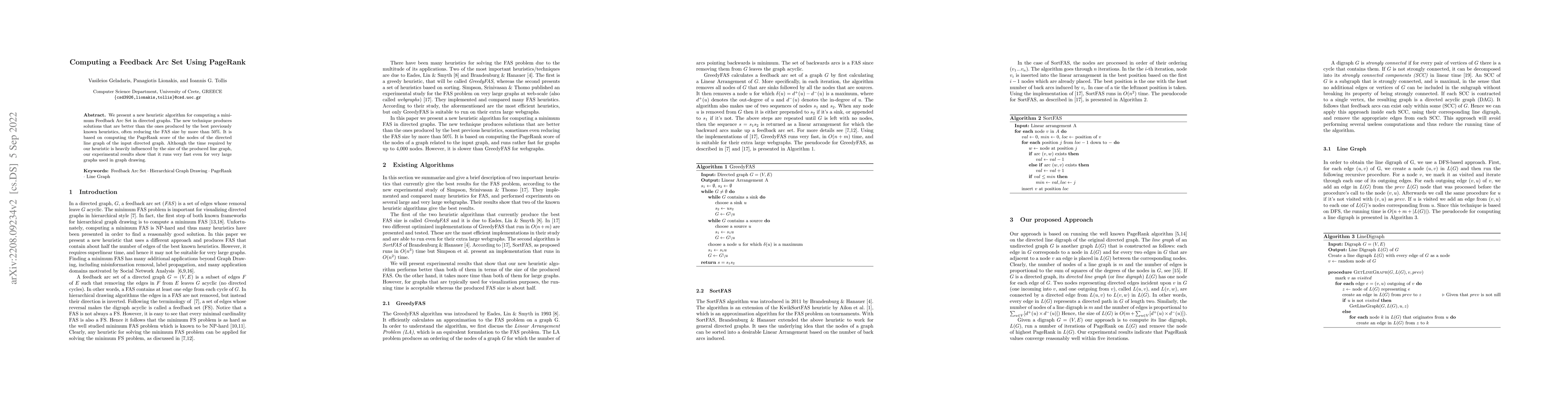 Thumbnail for Computing a Feedback Arc Set Using PageRank