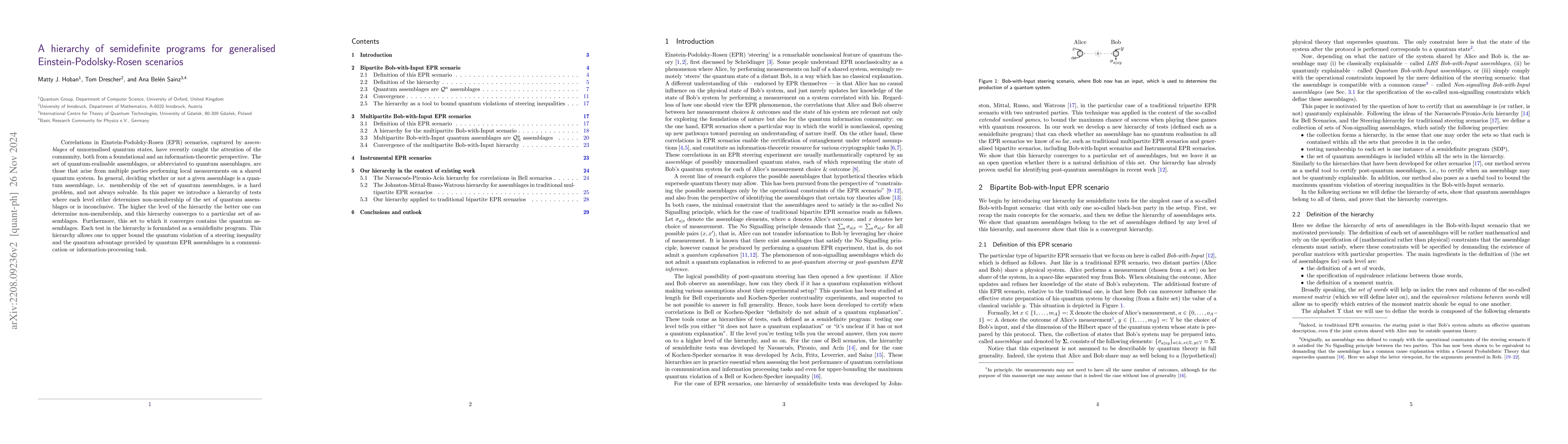 Thumbnail for A hierarchy of semidefinite programs for generalised
  Einstein-Podolsky-Rosen scenarios