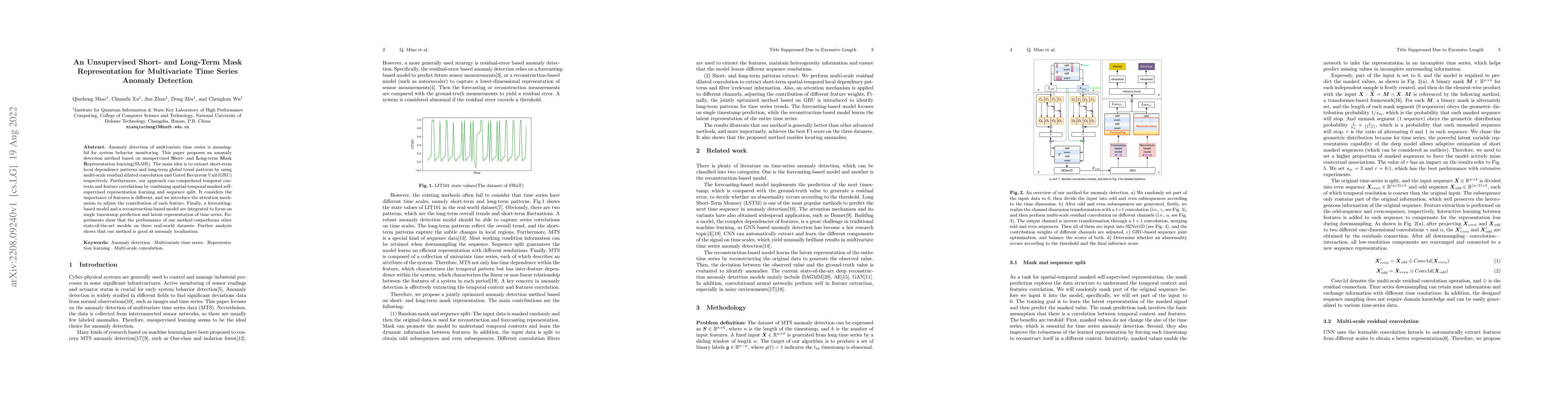 Thumbnail for An Unsupervised Short- and Long-Term Mask Representation for
  Multivariate Time Series Anomaly Detection