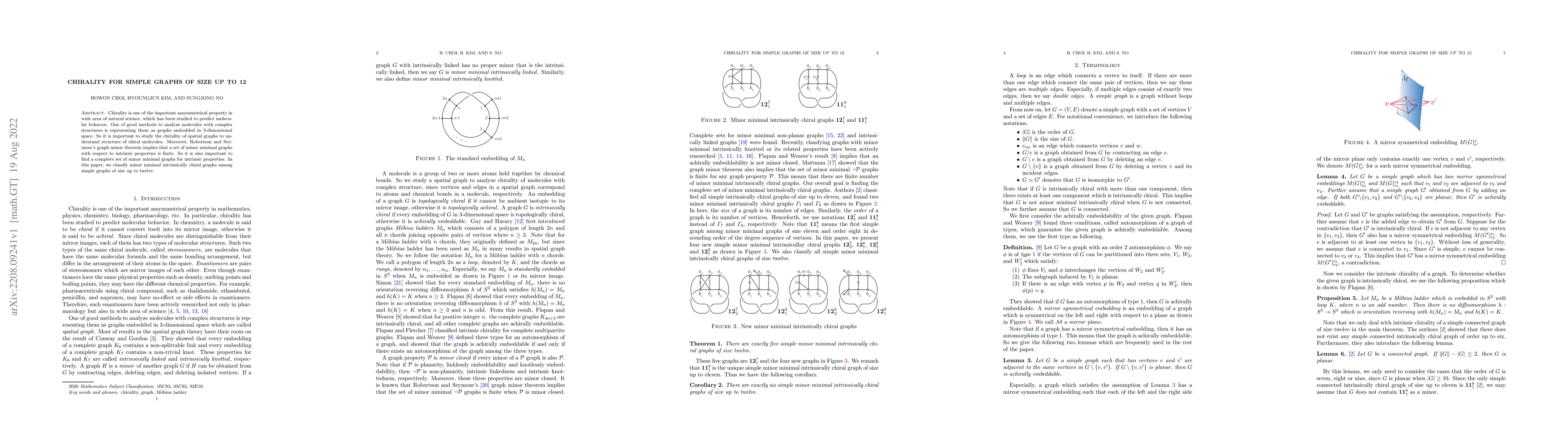 Thumbnail for Chirality for simple graphs of size up to 12
