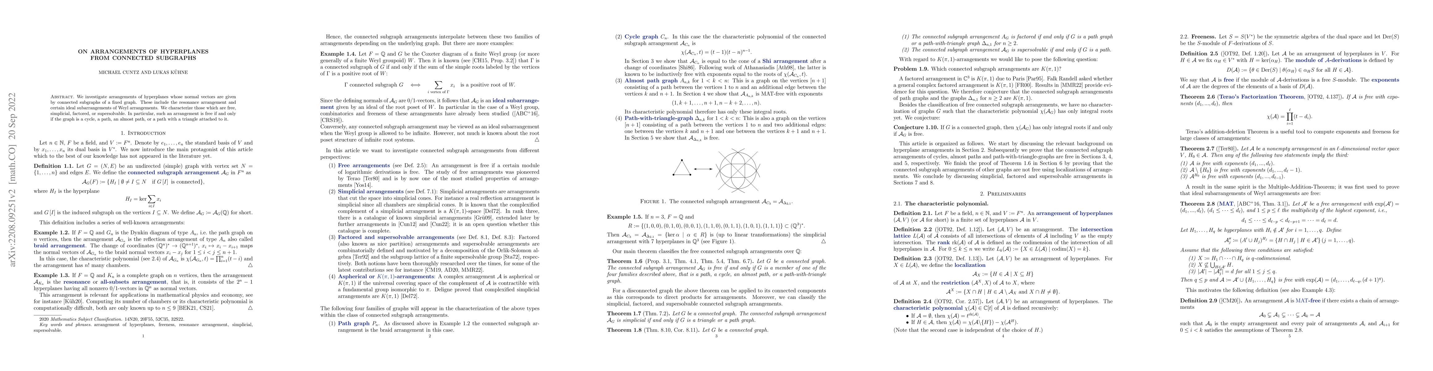 Thumbnail for On arrangements of hyperplanes from connected subgraphs