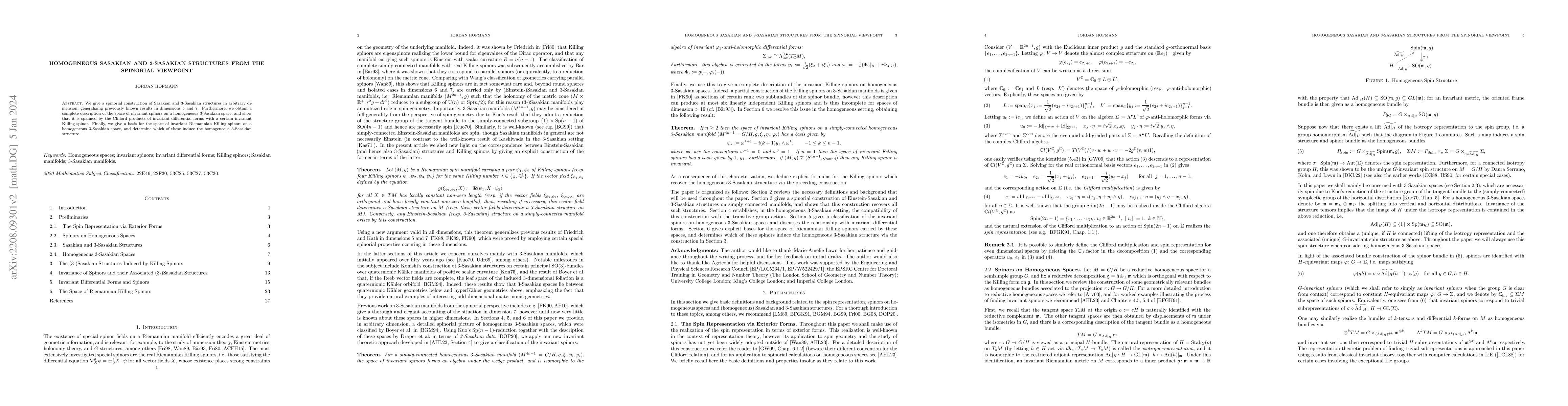 Thumbnail for Homogeneous Sasakian and 3-Sasakian Structures from the Spinorial
  Viewpoint