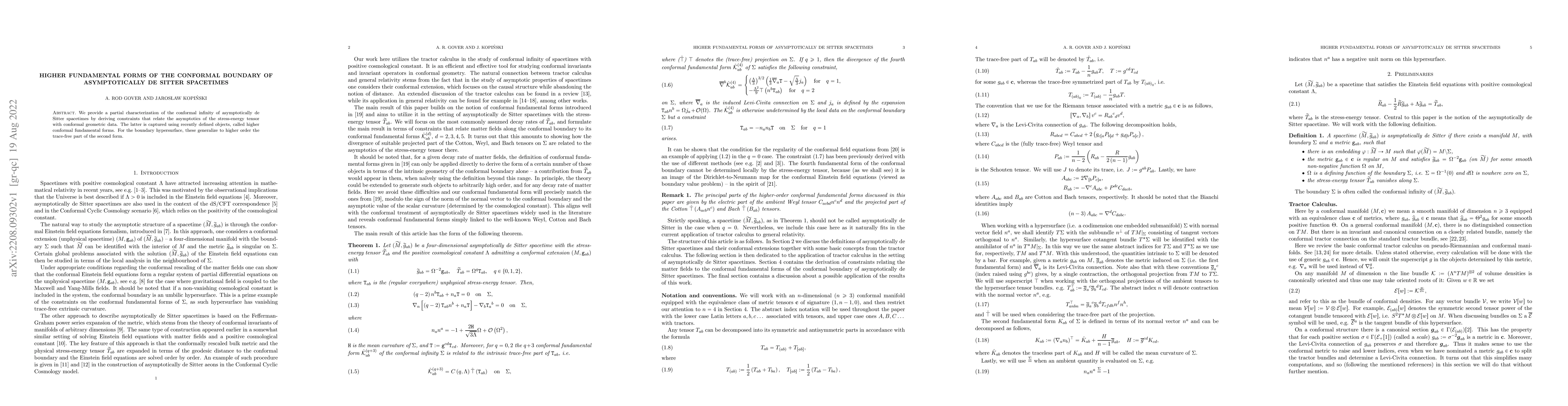 Thumbnail for Higher fundamental forms of the conformal boundary of asymptotically de
  Sitter spacetimes
