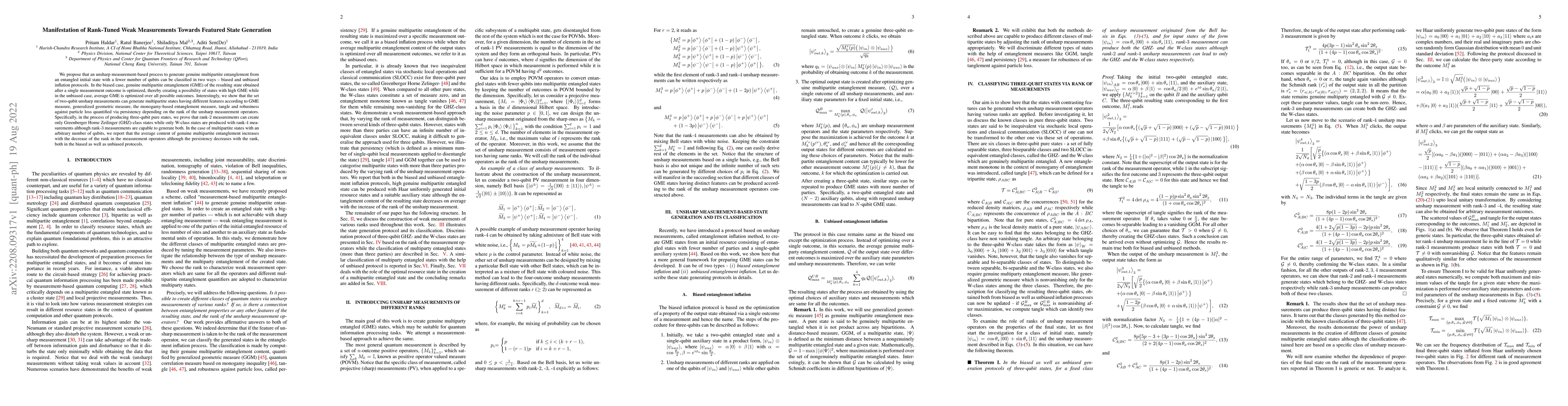 Thumbnail for Manifestation of Rank-Tuned Weak Measurements Towards Featured State
  Generation