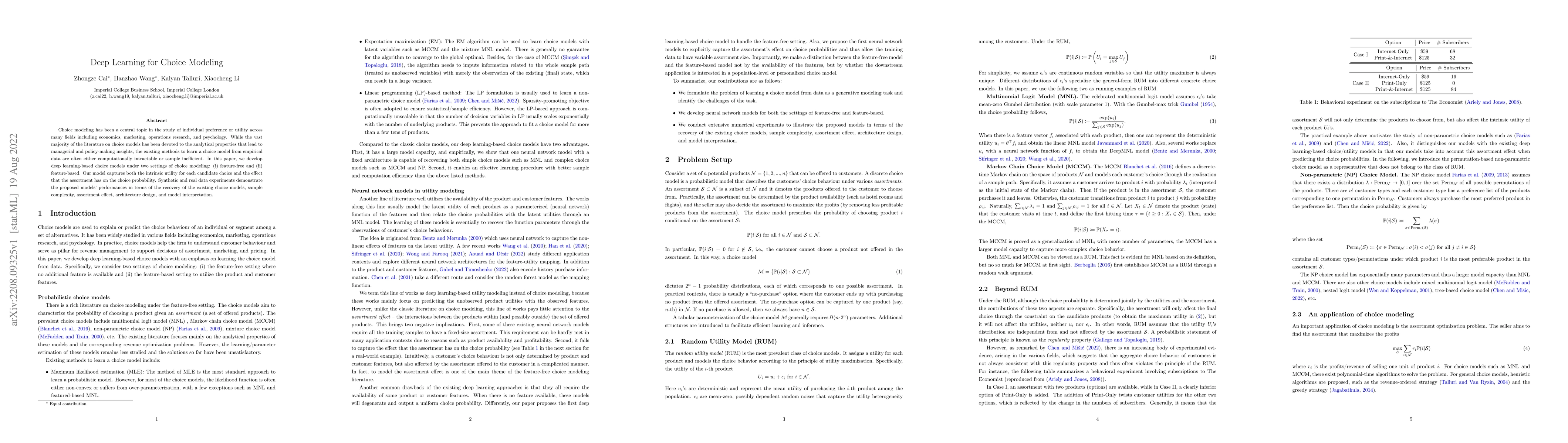 Thumbnail for Deep Learning for Choice Modeling