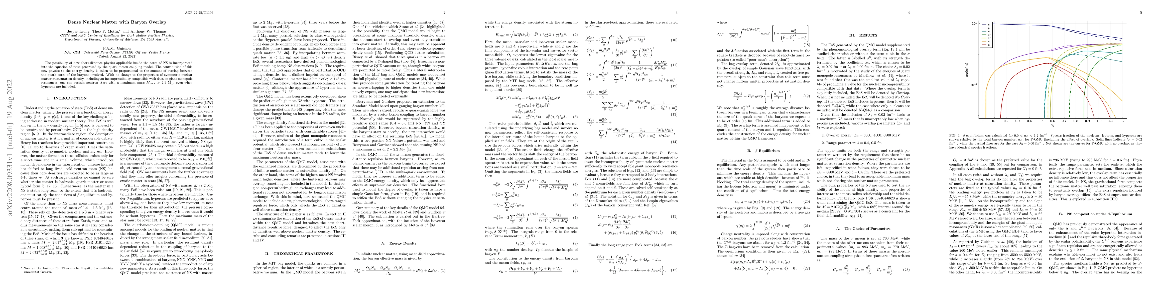 Thumbnail for Dense Nuclear Matter with Baryon Overlap