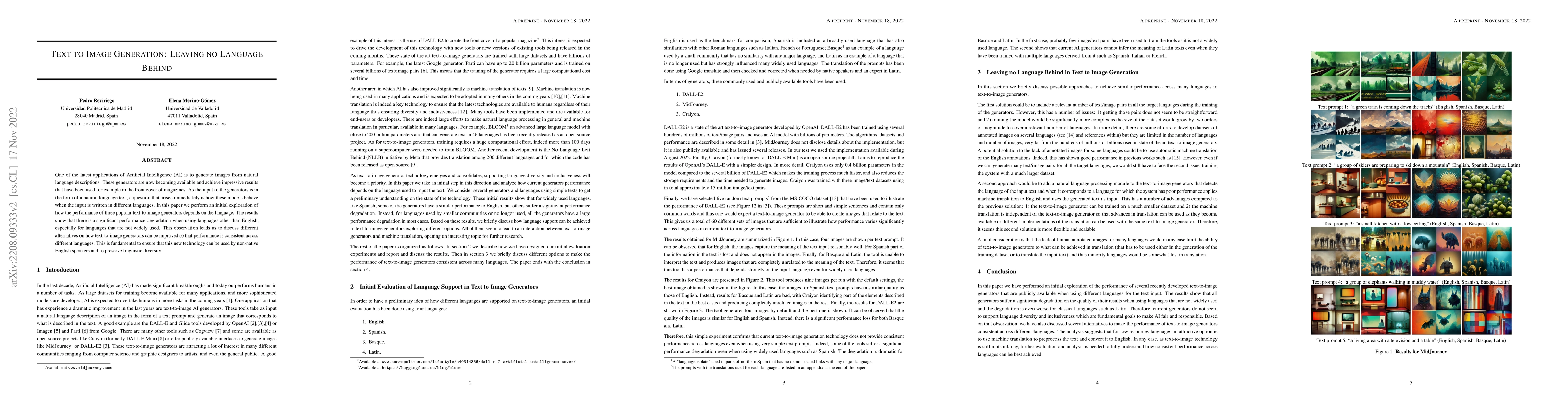 Thumbnail for Text to Image Generation: Leaving no Language Behind
