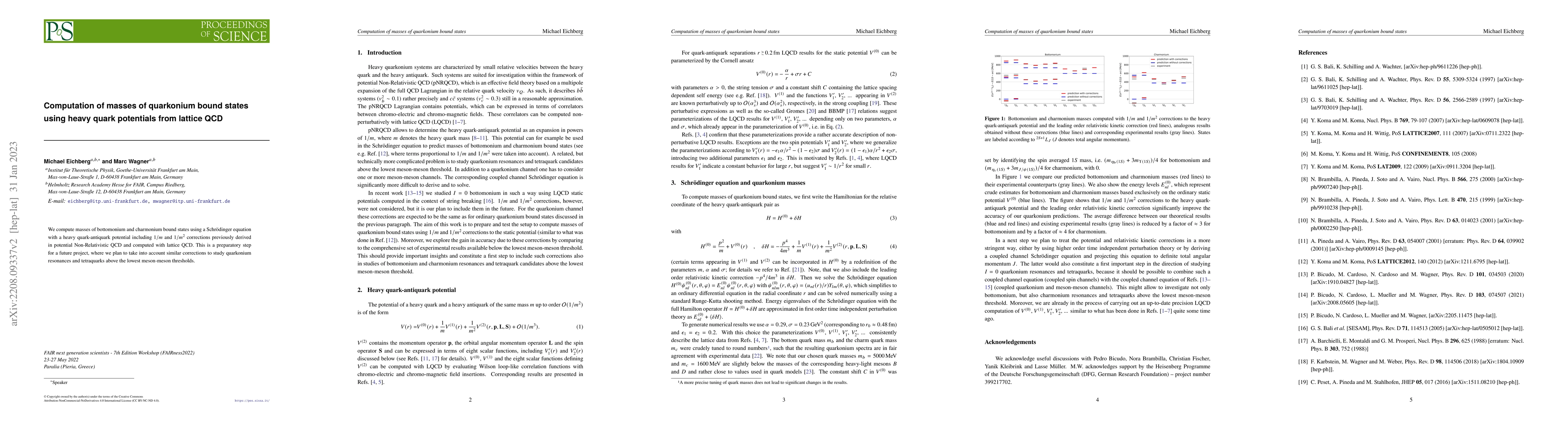 Thumbnail for Computation of masses of quarkonium bound states using heavy quark
  potentials from lattice QCD