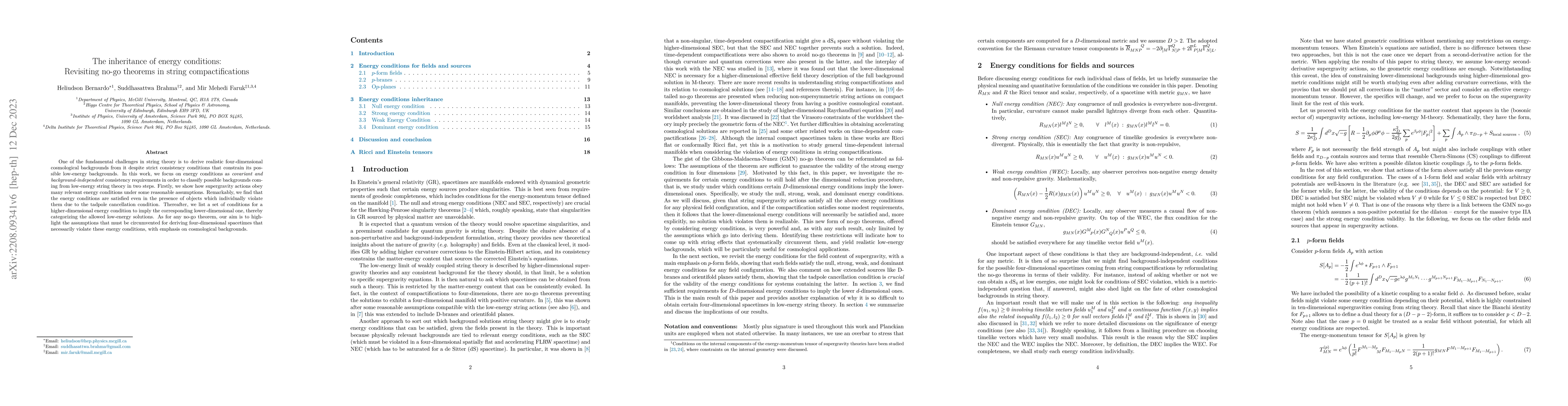 Thumbnail for The inheritance of energy conditions: Revisiting no-go theorems in
  string compactifications