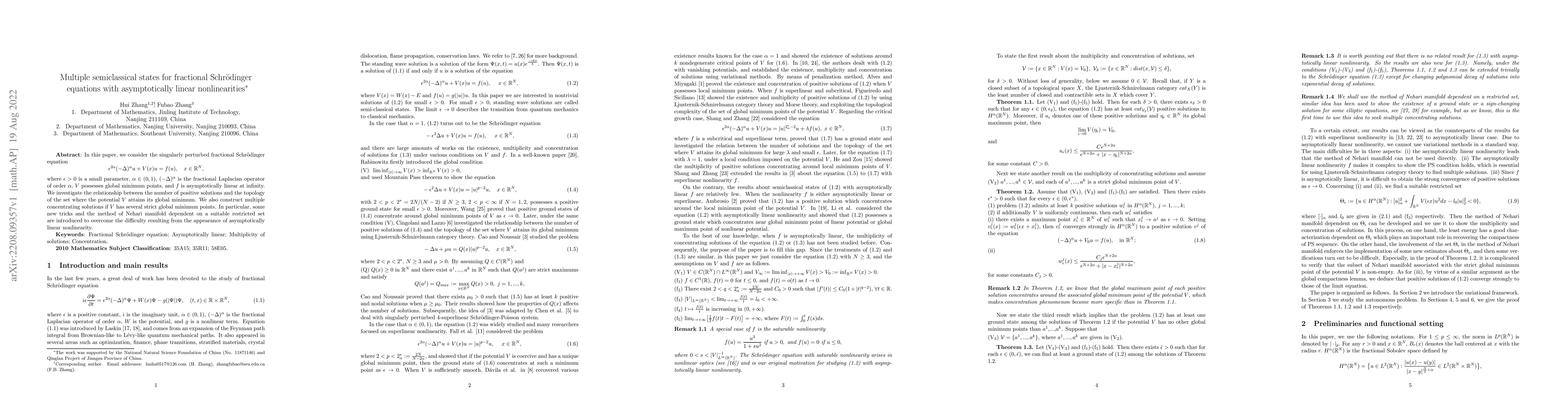 Thumbnail for Multiple semiclassical states for fractional Schrodinger equations with
  asymptotically linear nonlinearities