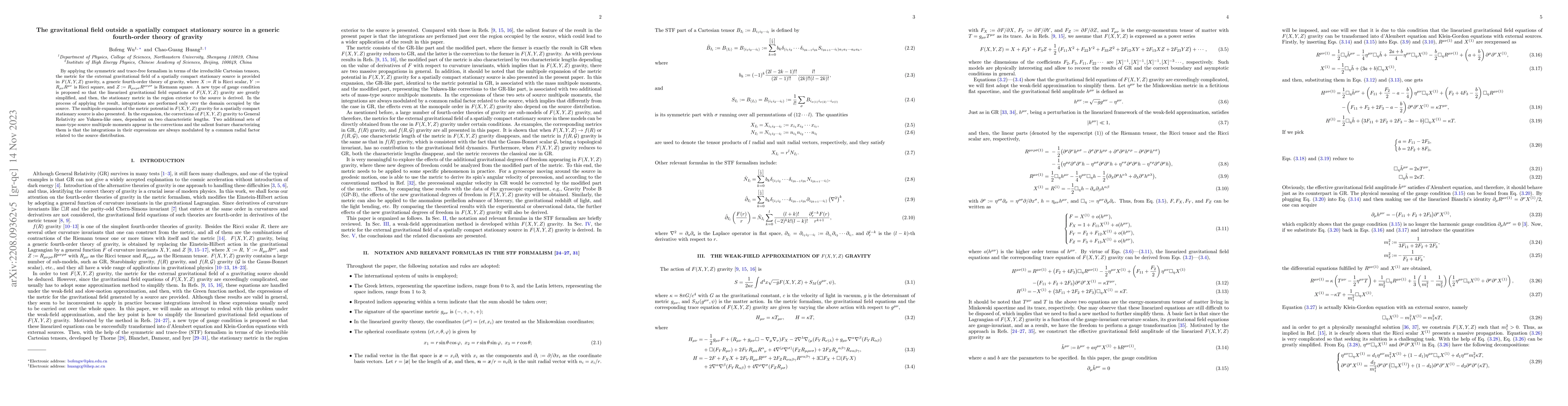 Thumbnail for The gravitational field outside a spatially compact stationary source in
  a generic fourth-order theory of gravity