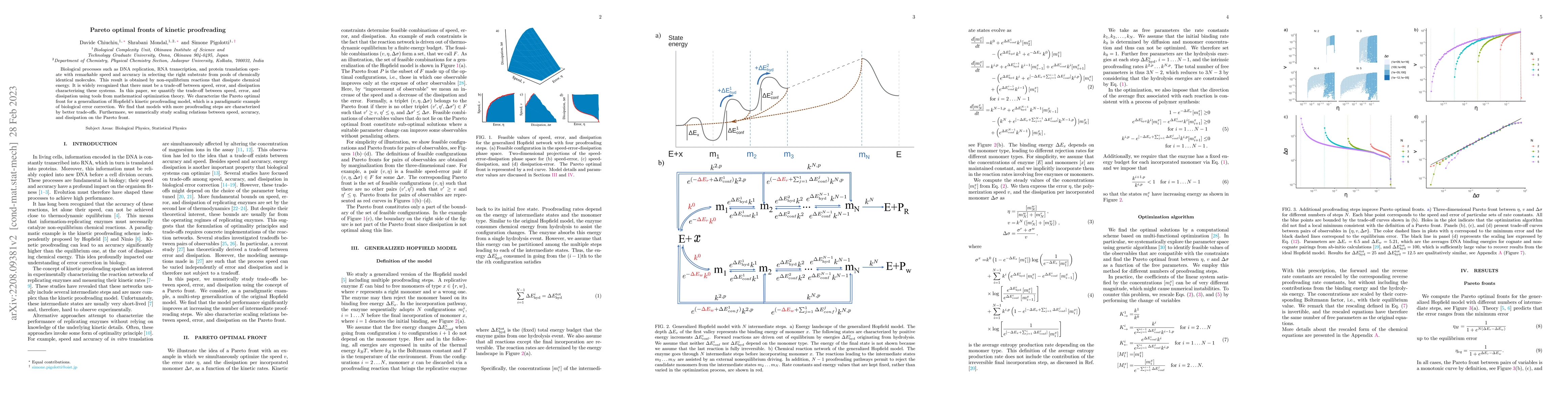 Thumbnail for Pareto optimal fronts of kinetic proofreading