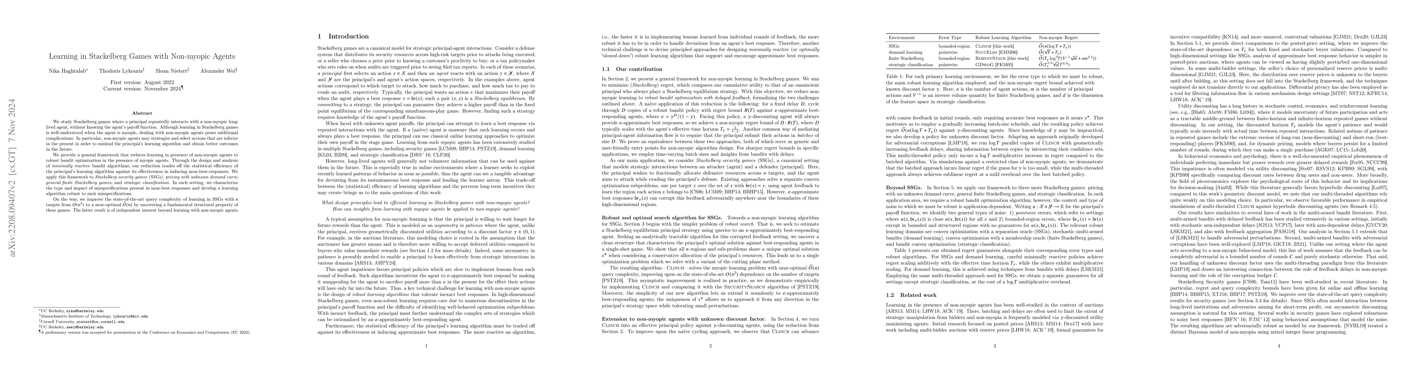 Thumbnail for Learning in Stackelberg Games with Non-myopic Agents