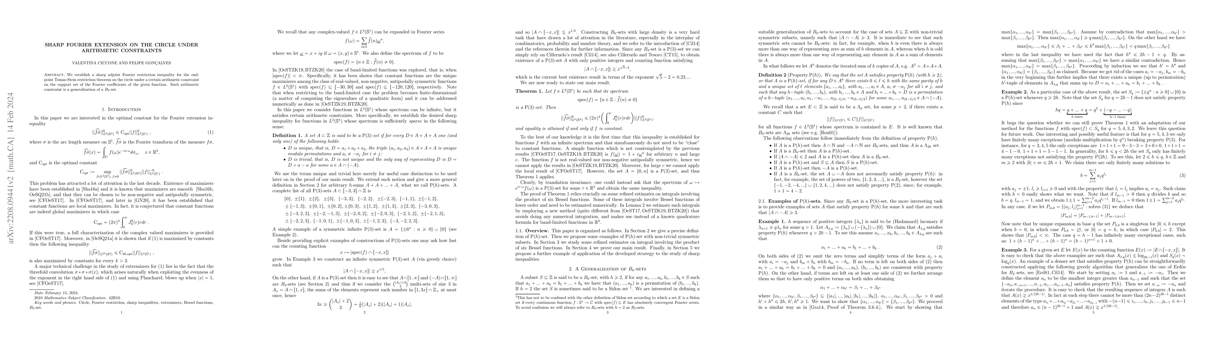 Thumbnail for Sharp Fourier Extension on the Circle Under Arithmetic Constraints
