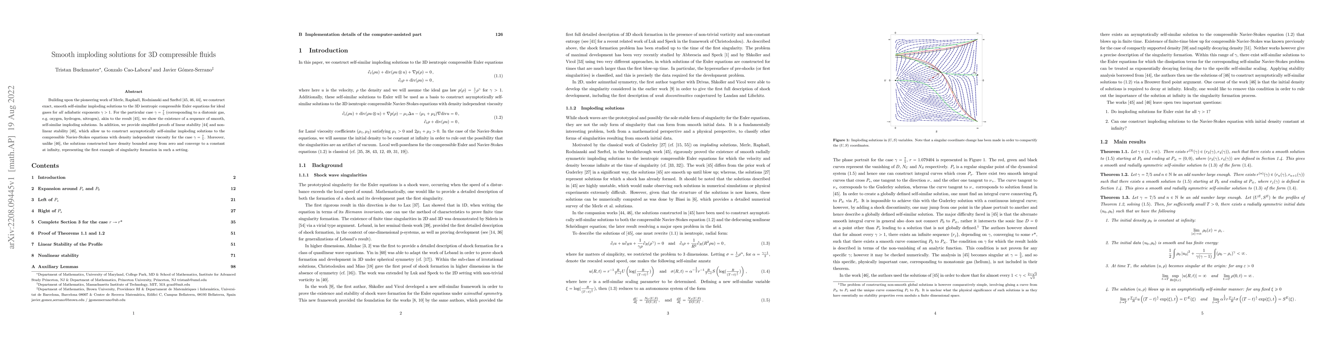 Thumbnail for Smooth imploding solutions for 3D compressible fluids