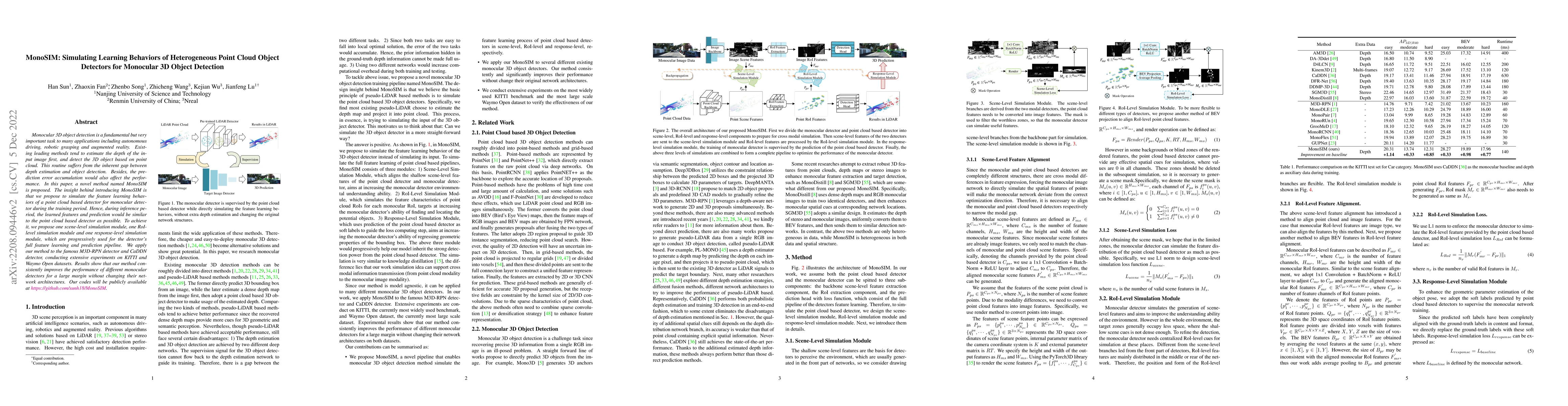 Thumbnail for MonoSIM: Simulating Learning Behaviors of Heterogeneous Point Cloud
  Object Detectors for Monocular 3D Object Detection
