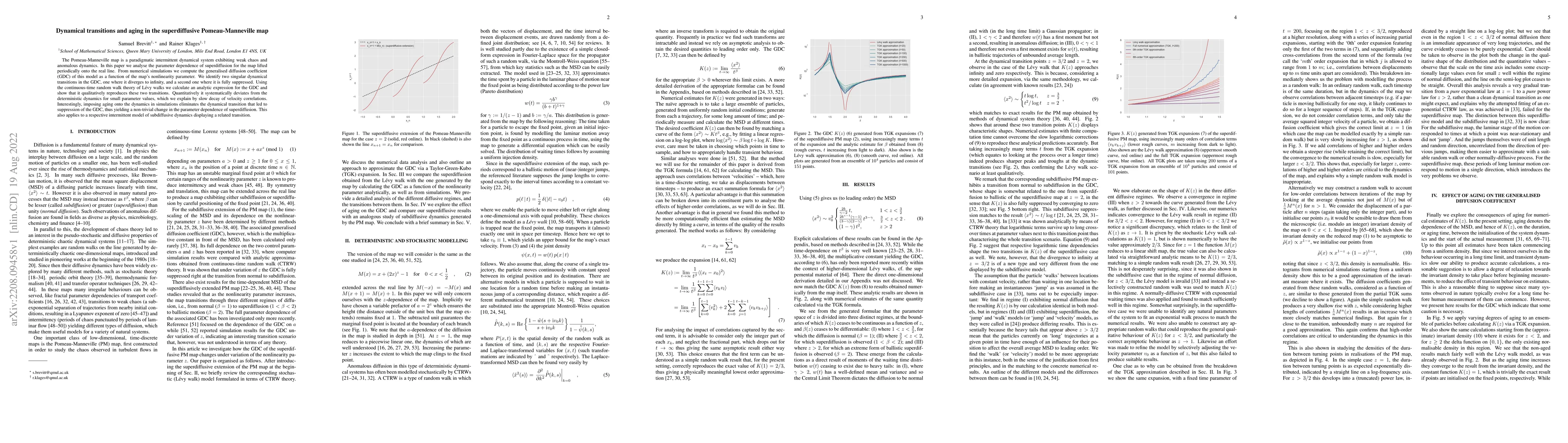 Thumbnail for Dynamical transitions and aging in the superdiffusive Pomeau-Manneville
  map