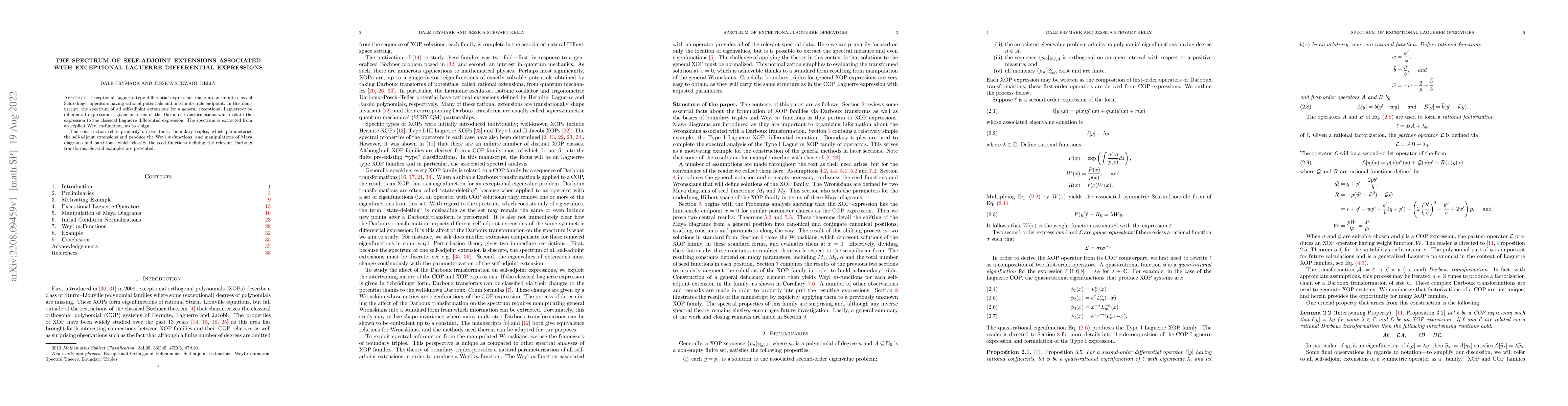 Thumbnail for The Spectrum of Self-Adjoint Extensions associated with Exceptional
  Laguerre Differential Expressions